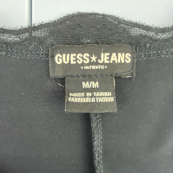 Guess Jeans fitted black sleeveless dress with lace women's size medium - Picture 6 of 16